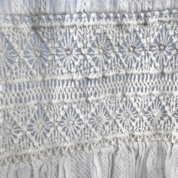 Sundance Crochet Lace Off-white Button Up Shirt Size S - Picture 3 of 5